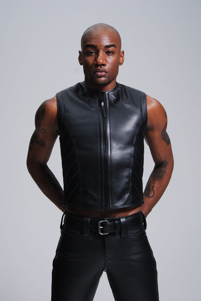 Ribbed Zipper Front Vest — view 2